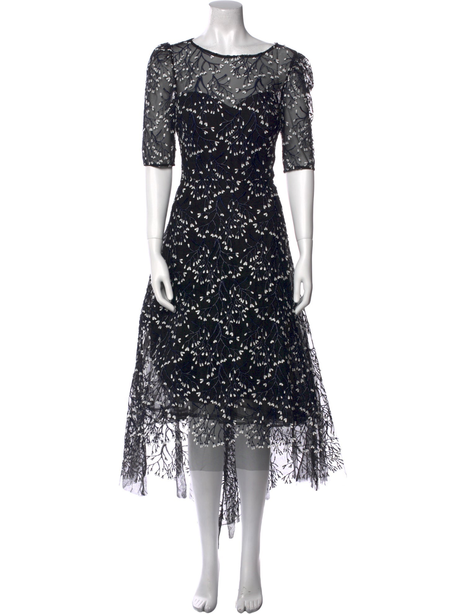 Teri Jon Lace Pattern Long Dress