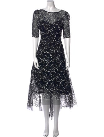 Teri Jon Lace Pattern Long Dress