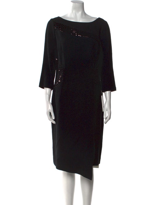 Teri Jon Bateau Neckline Midi Length Dress