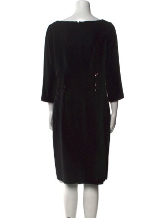 Teri Jon Bateau Neckline Midi Length Dress