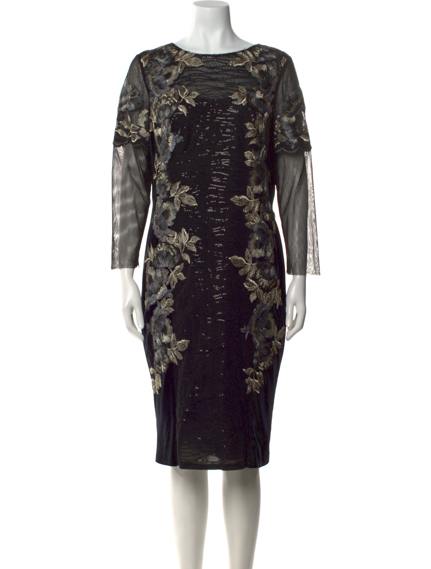 Teri Jon Printed Midi Length Dress