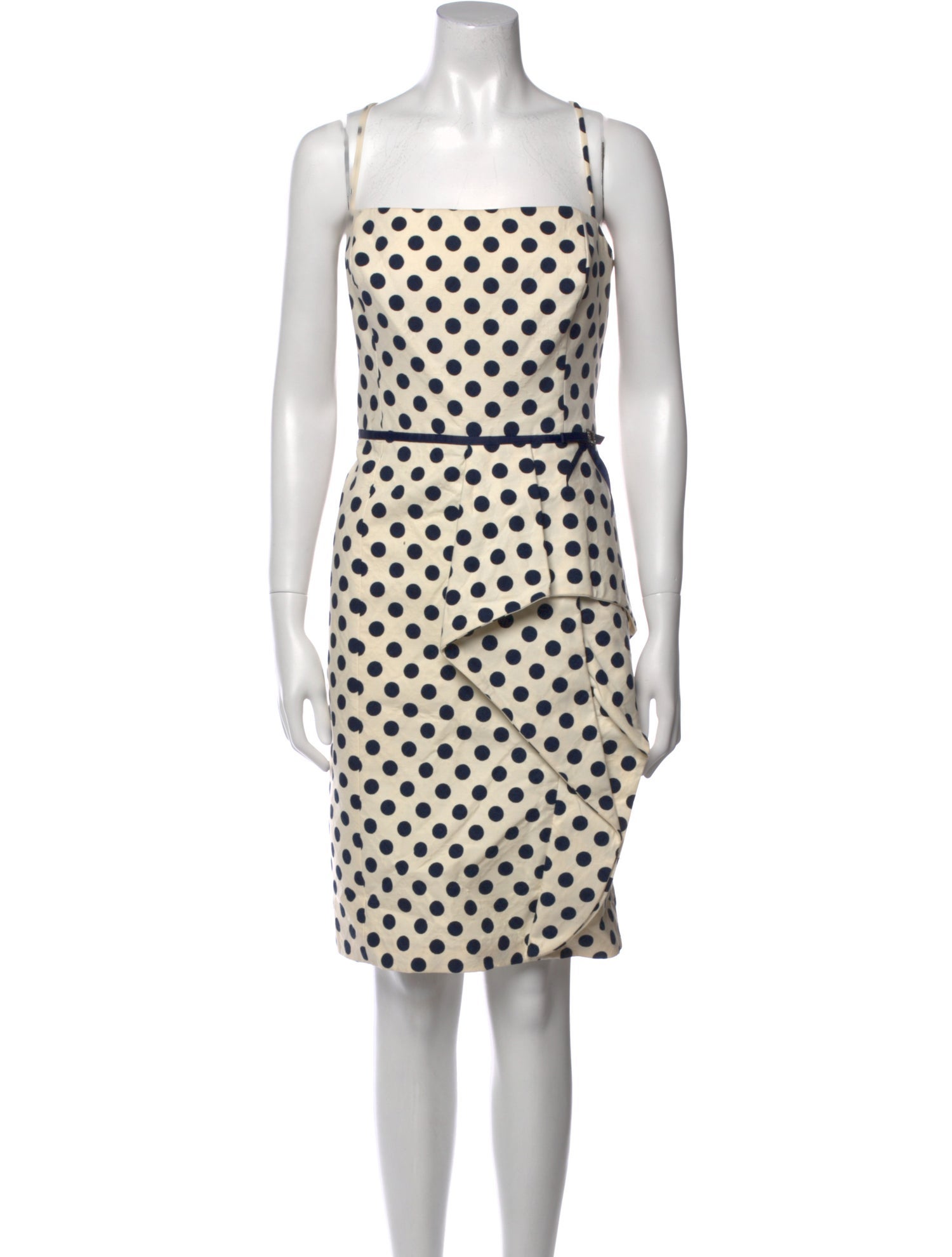 Teri Jon Polka Dot Print Knee-Length Dress