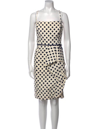 Teri Jon Polka Dot Print Knee-Length Dress