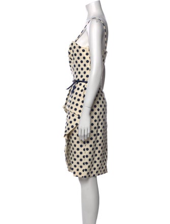 Teri Jon Polka Dot Print Knee-Length Dress