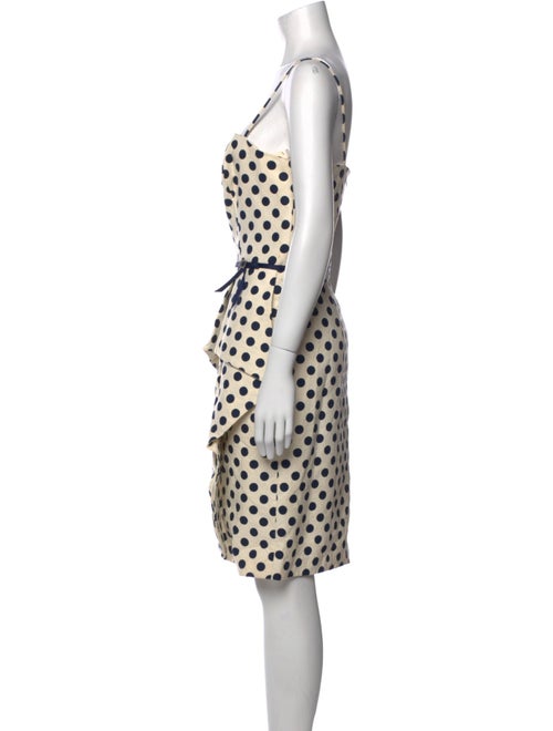 Teri Jon Polka Dot Print Knee-Length Dress