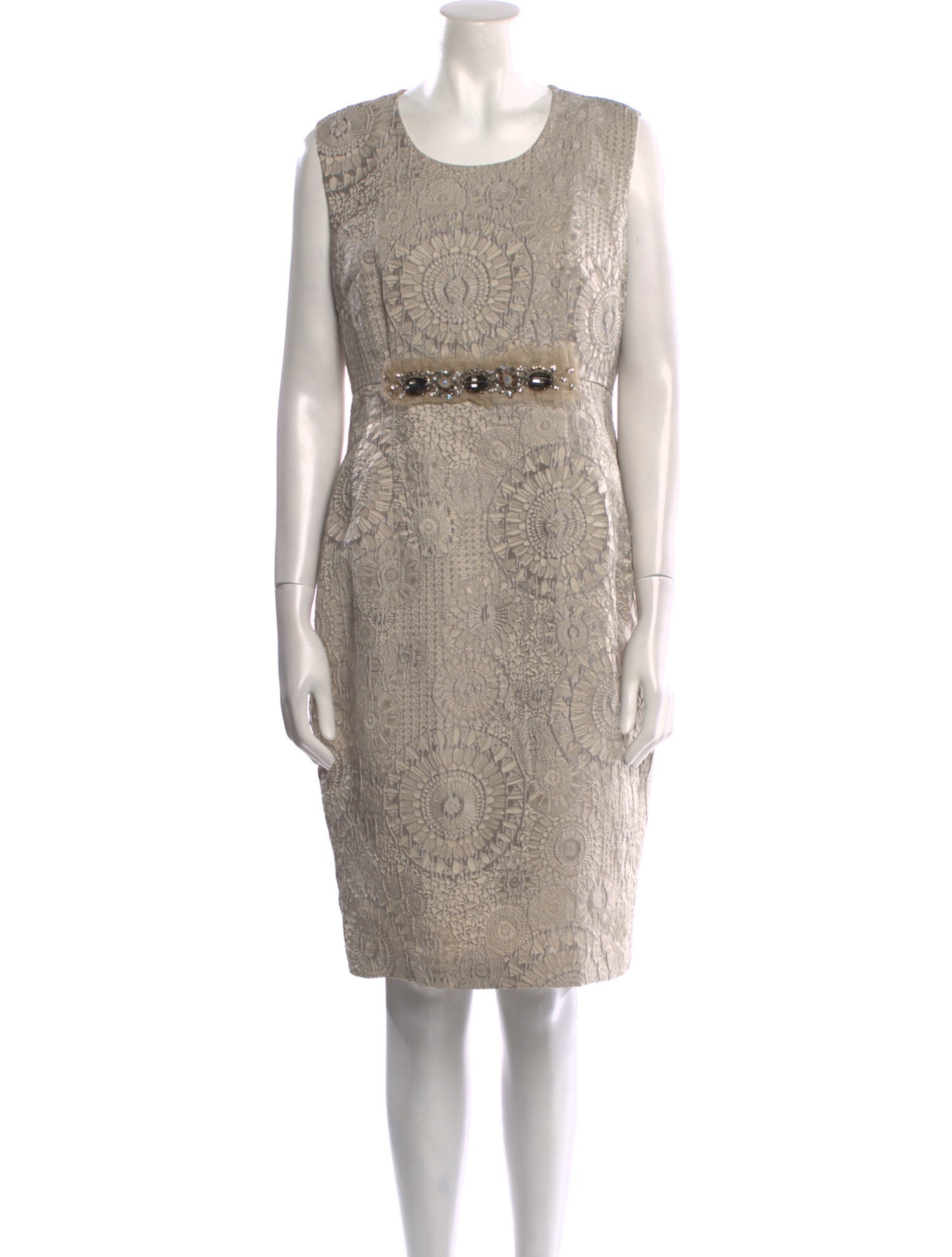 Teri Jon Crew Neck Knee-Length Dress