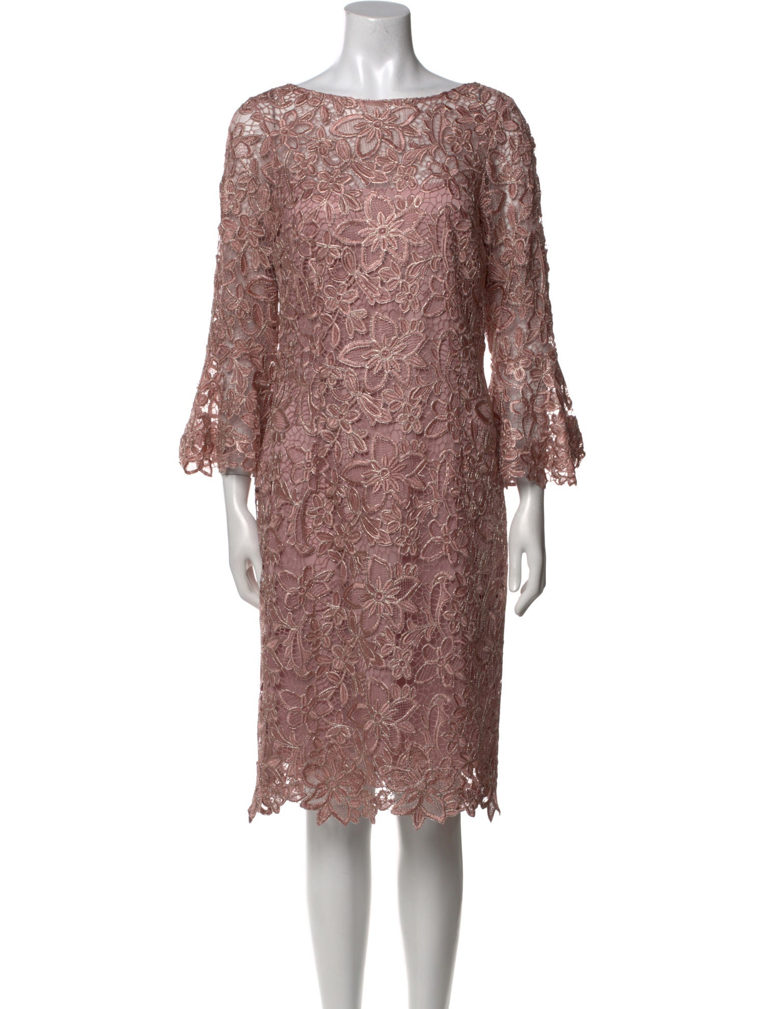 Teri Jon Lace Pattern Knee-Length Dress