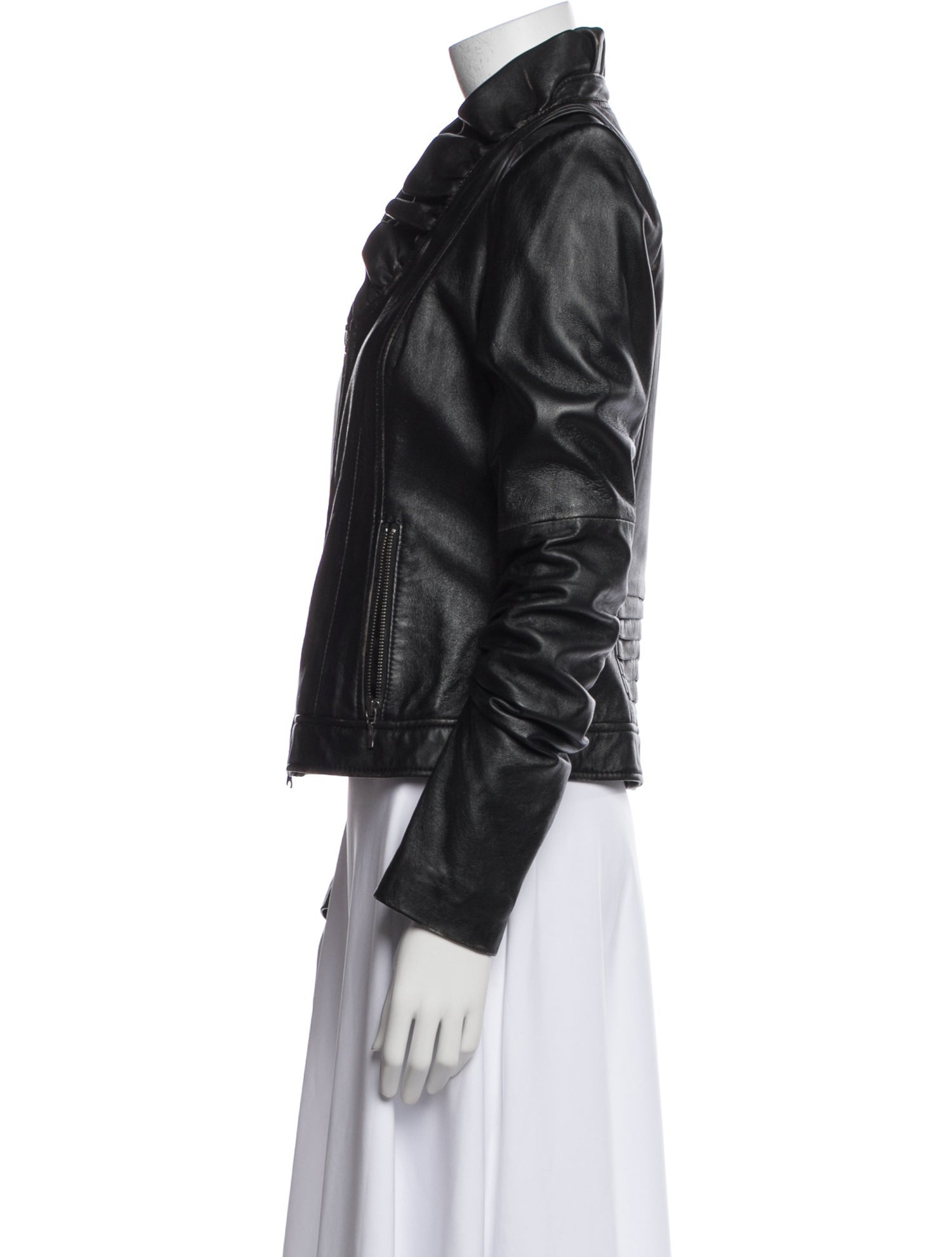 Teri Jon Leather Biker Jacket
