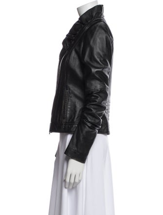 Teri Jon Leather Biker Jacket