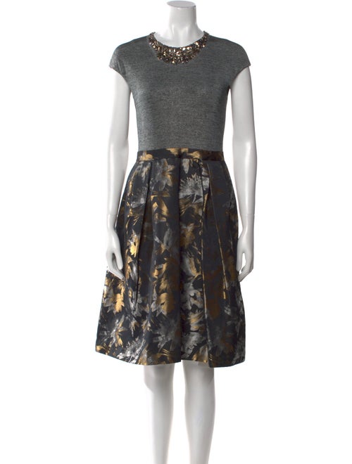 Teri Jon Printed Knee-Length Dress