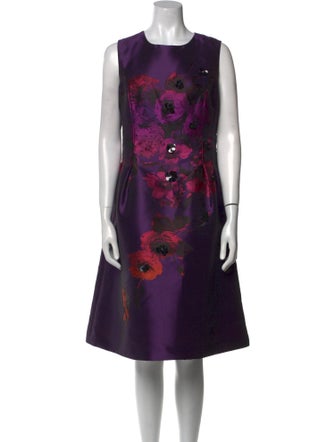Teri Jon Printed Knee-Length Dress