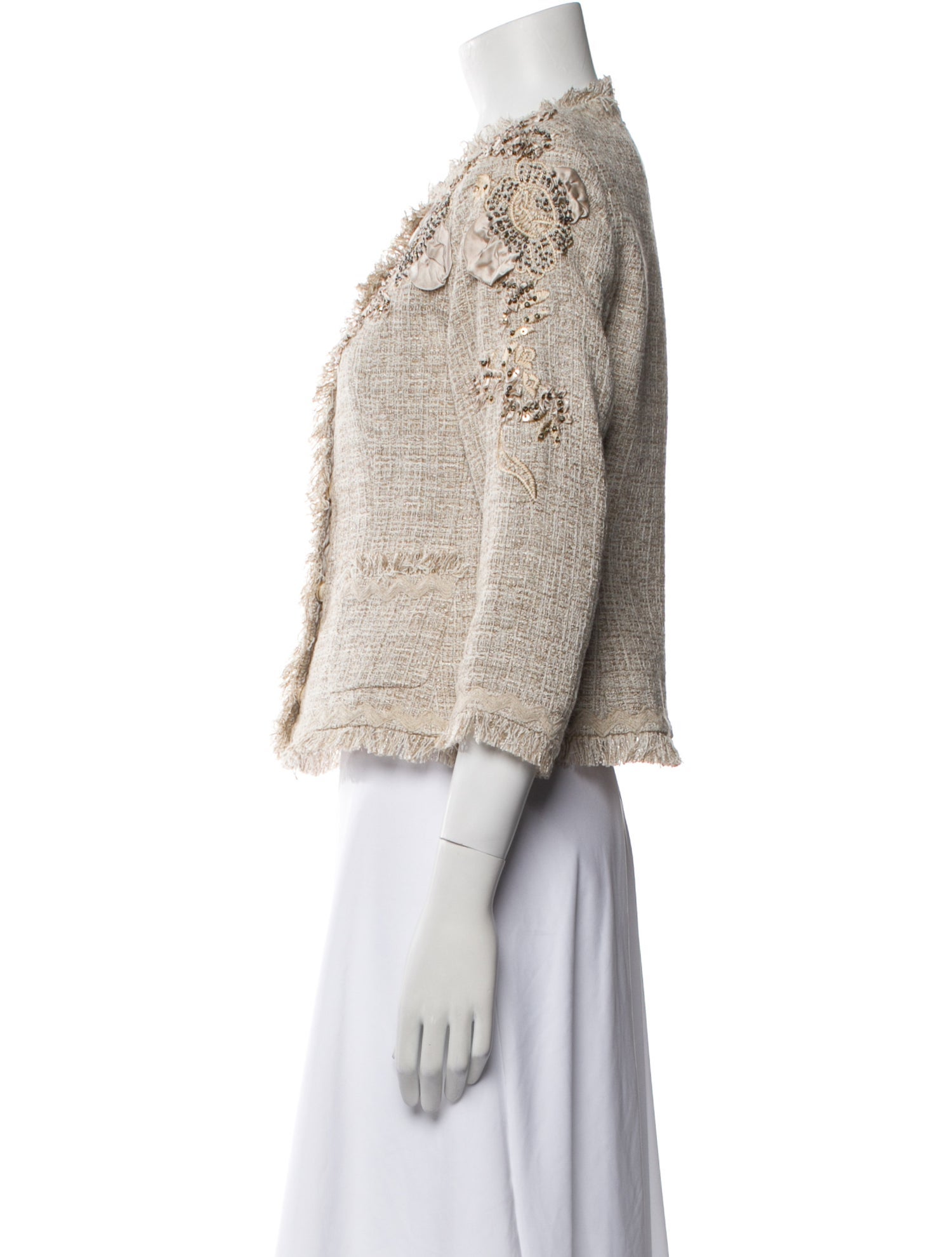 Teri Jon Tweed Pattern Evening Jacket