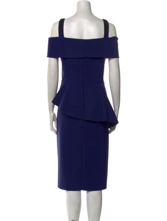 Teri Jon Square Neckline Midi Length Dress