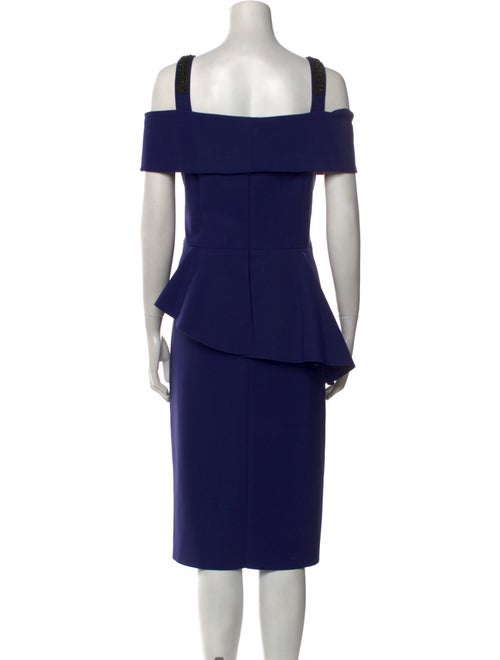 Teri Jon Square Neckline Midi Length Dress