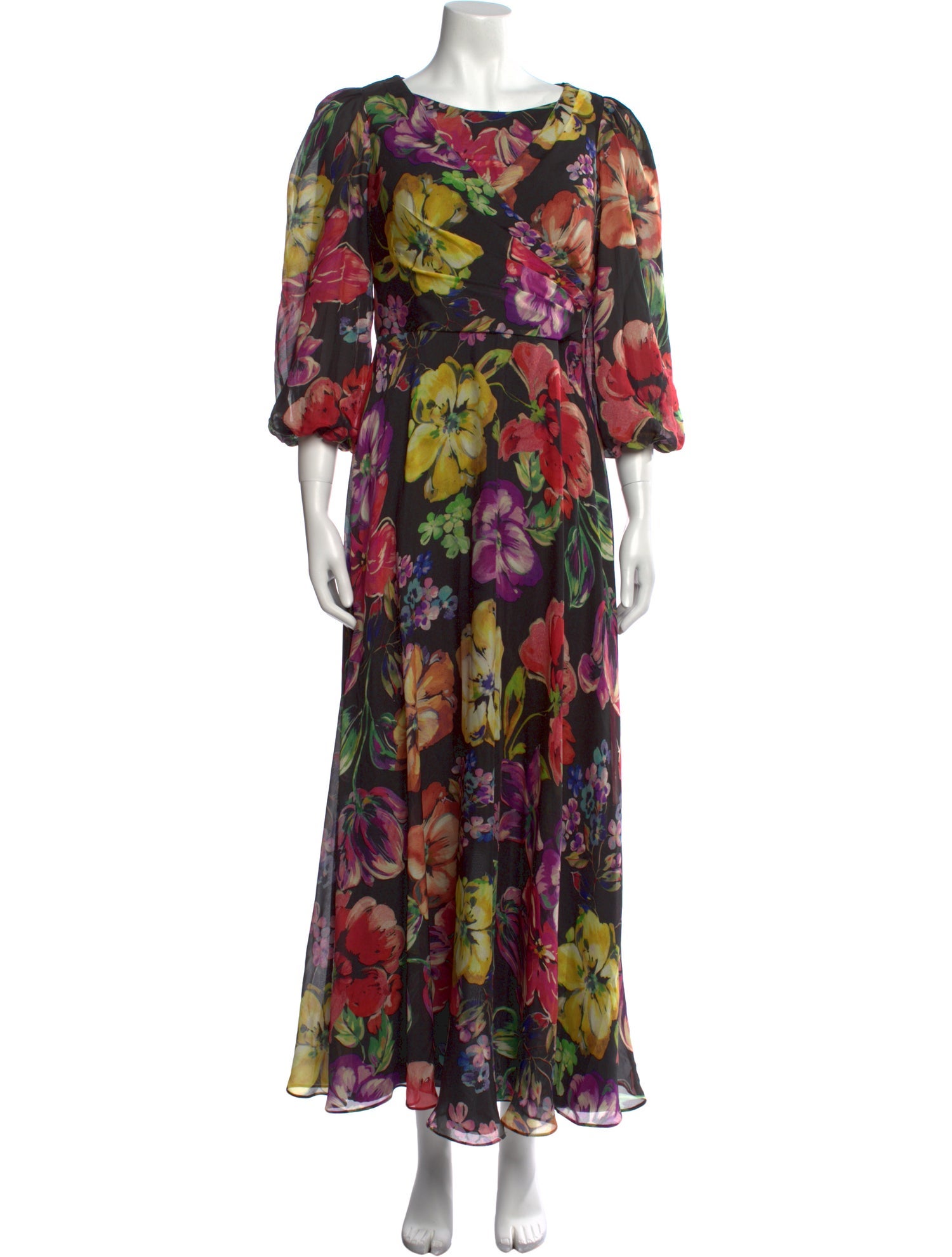 Teri Jon Floral Print Long Dress w/ Tags