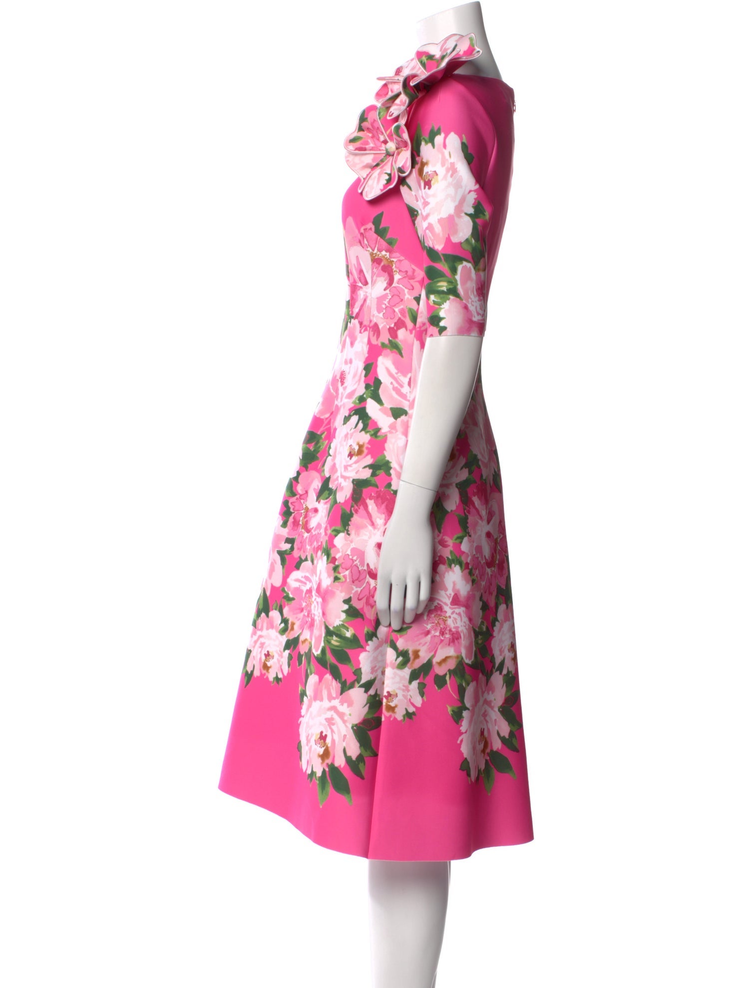 Teri Jon Floral Print Midi Length Dress