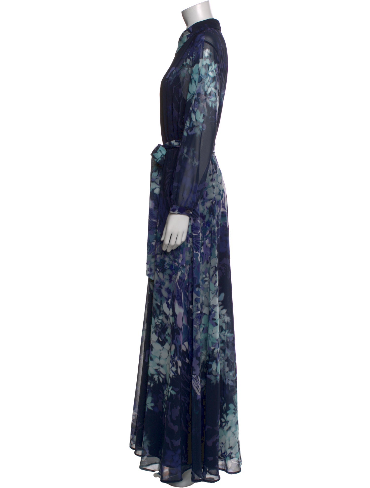 Teri Jon Floral Print Long Dress