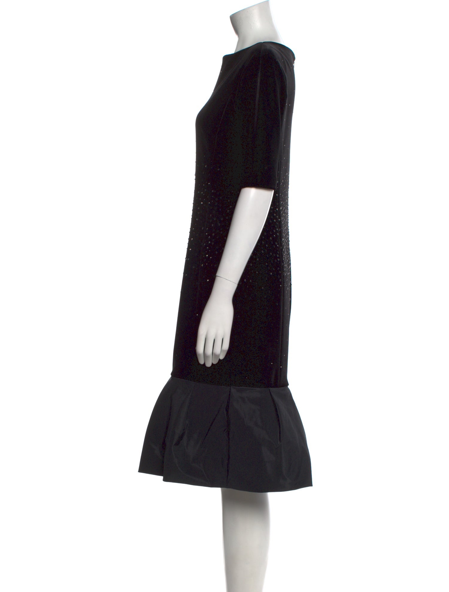 Teri Jon Bateau Neckline Midi Length Dress