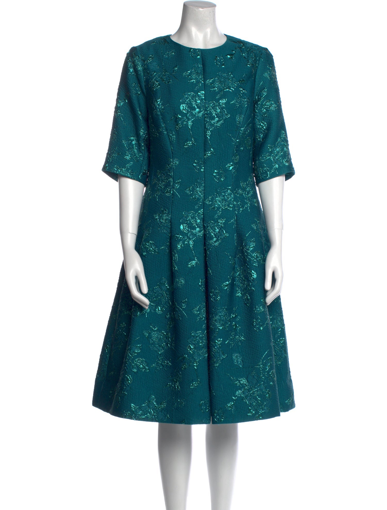 Teri Jon Crew Neck Midi Length Dress