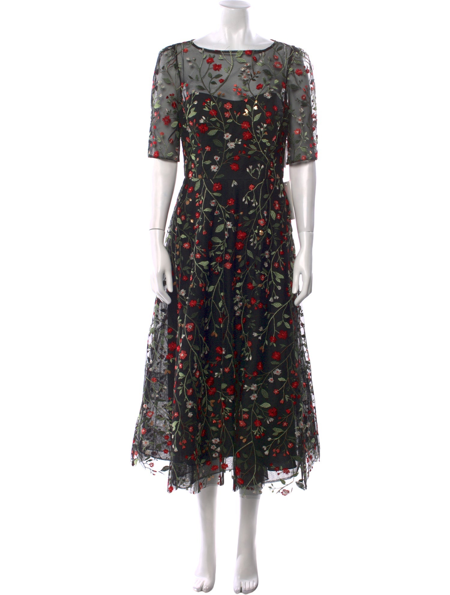 Teri Jon Floral Print Long Dress