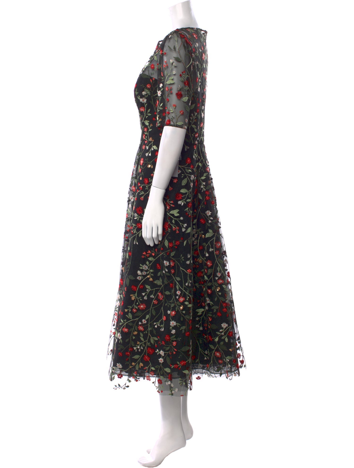 Teri Jon Floral Print Long Dress
