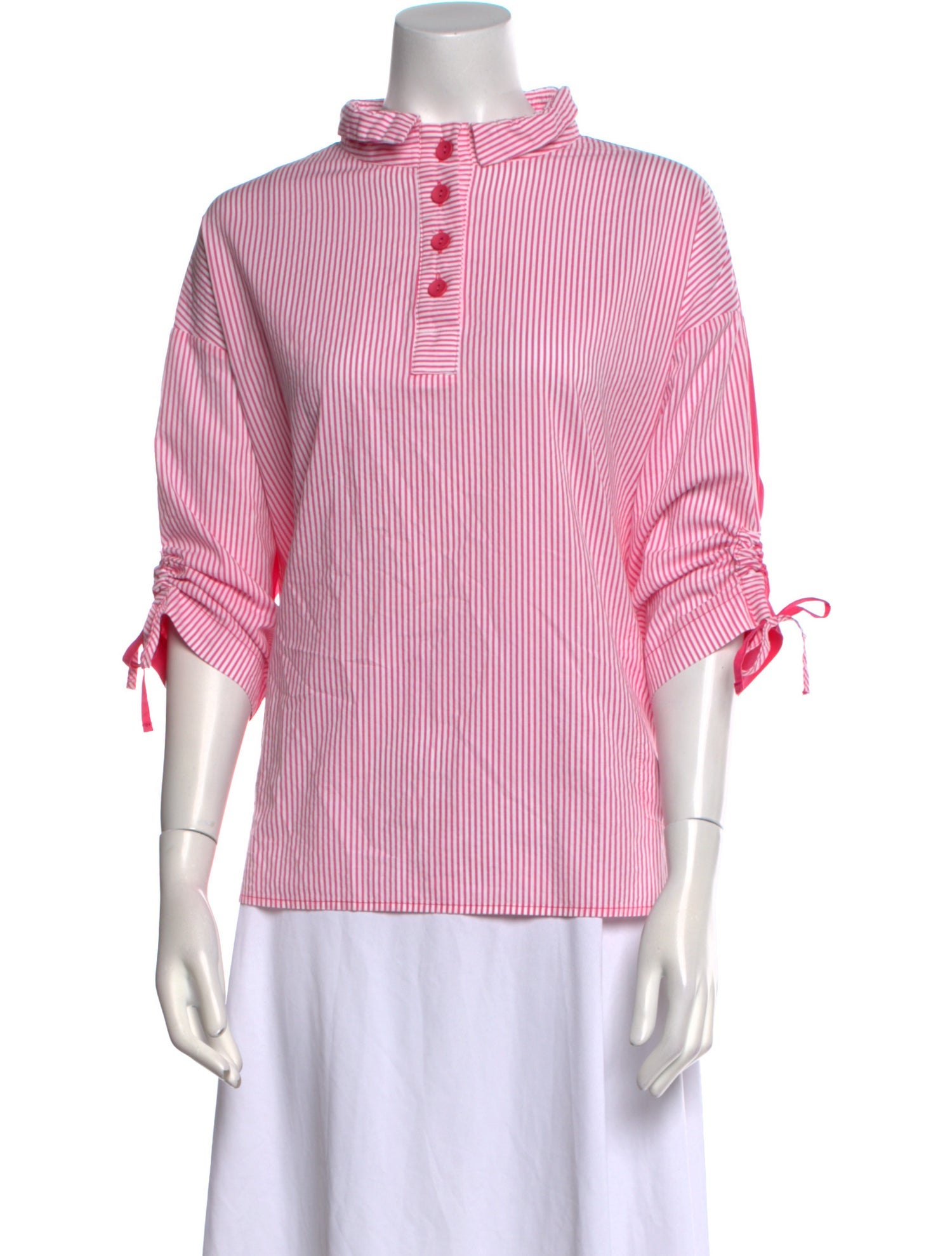 Terra Striped Mock Neck Blouse