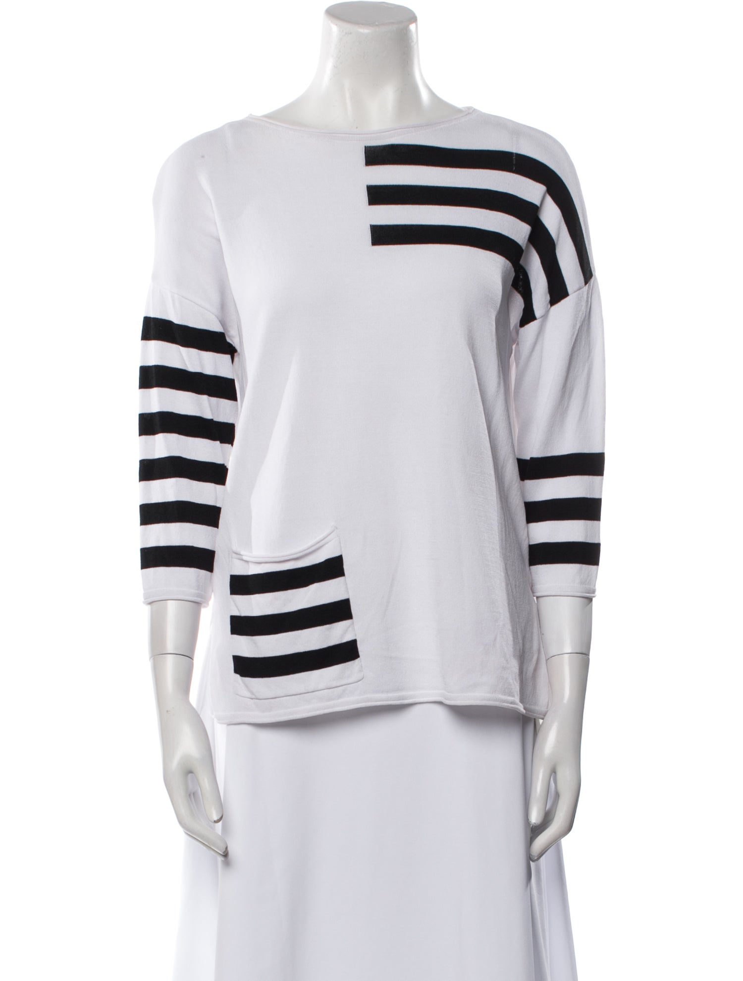 Terra Striped Bateau Neckline Top