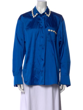 Tressé Long Sleeve Button-Up Top