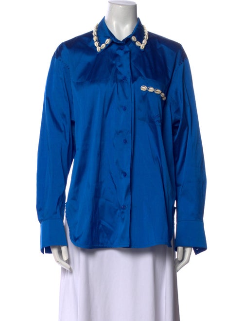 Tressé Long Sleeve Button-Up Top