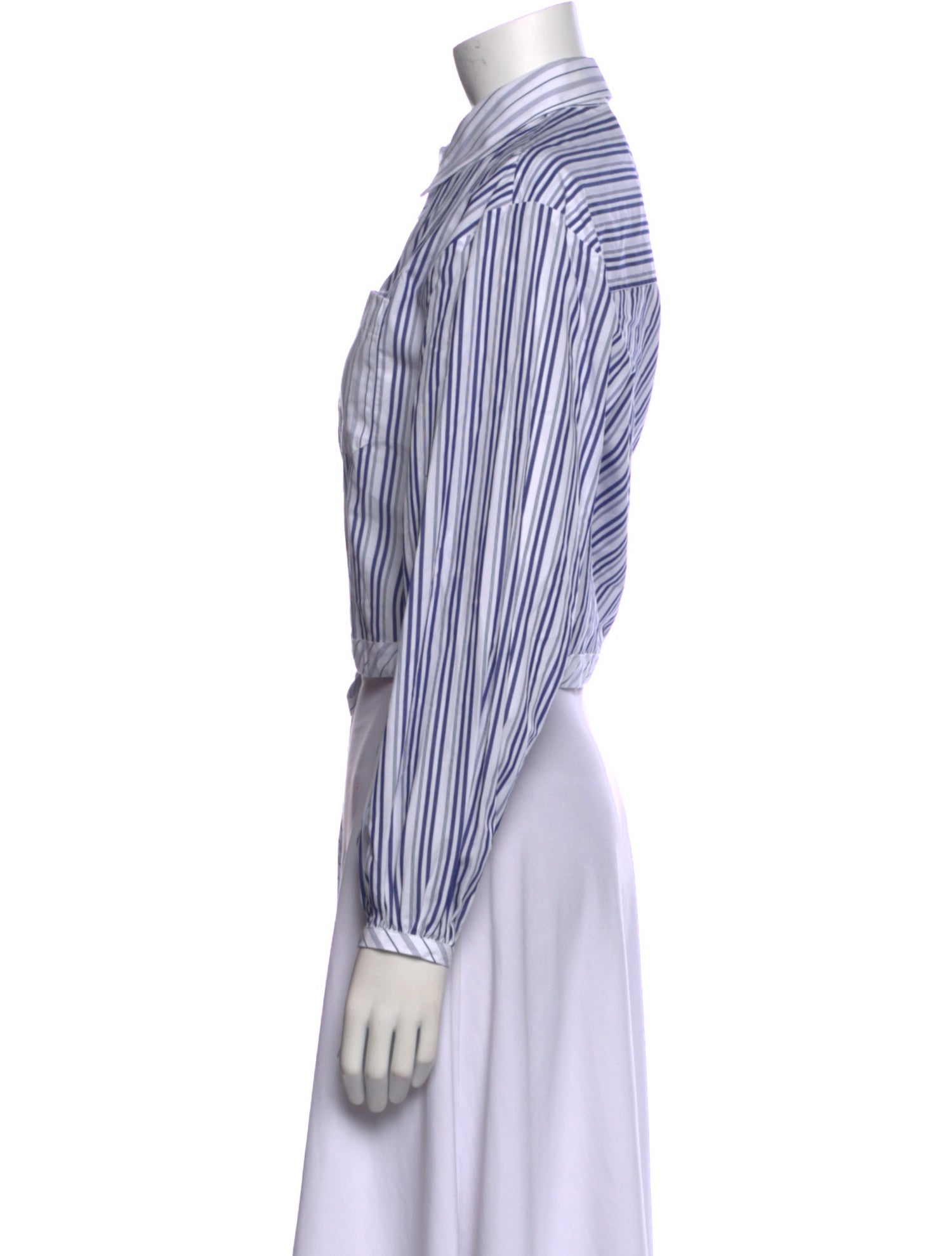 Tressé Striped Long Sleeve Button-Up Top w/ Tags