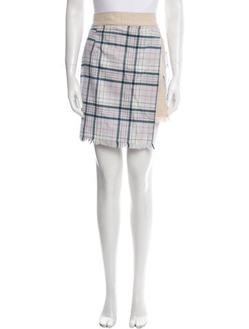 The Elder Statesman Skirts Plaid Print Mini Skirt M