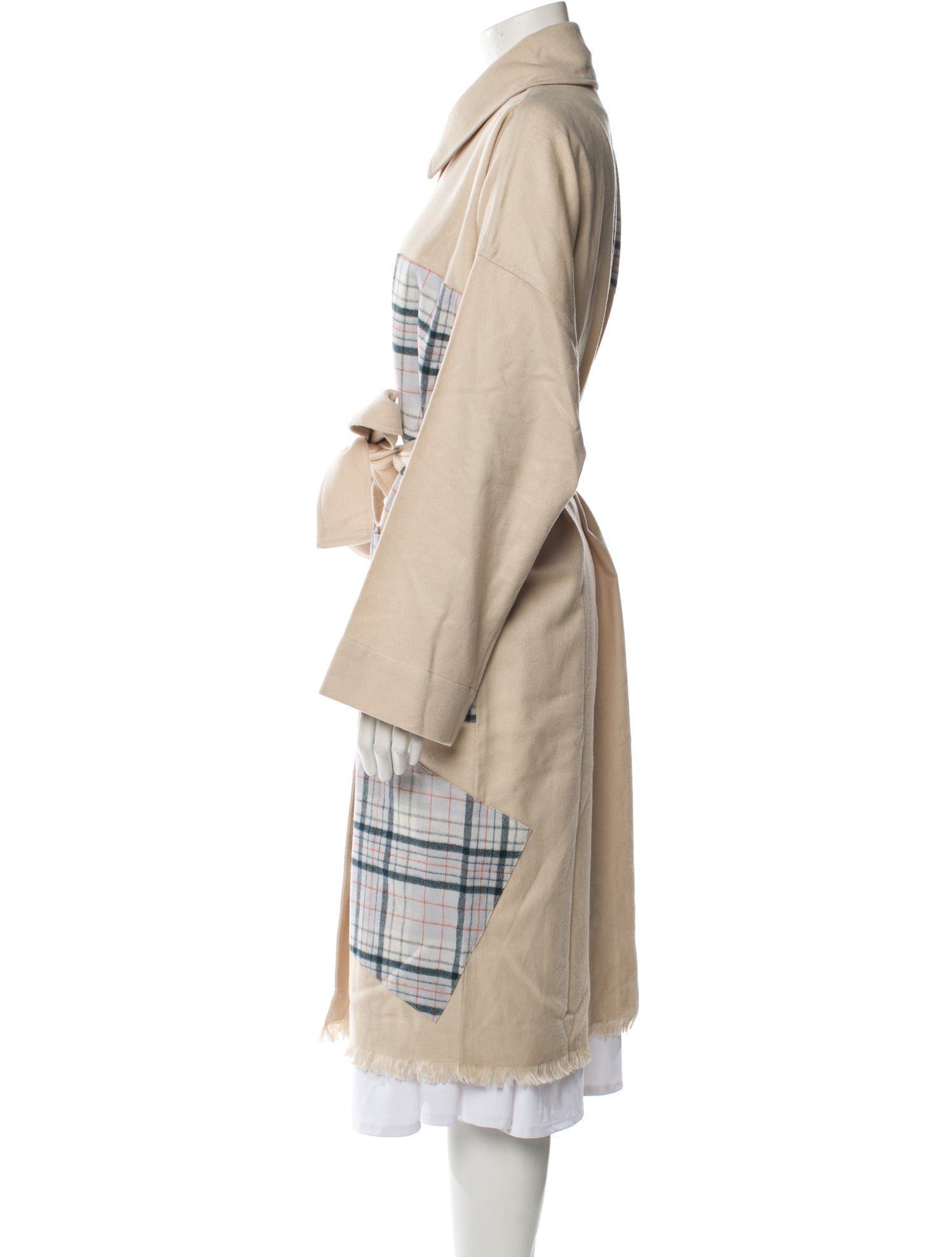 The Elder Statesman Plaid Print Trench Coat