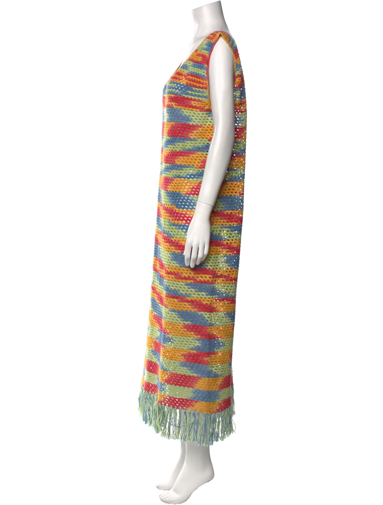 The Elder Statesman Striped Midi Length Dress w/ Tags