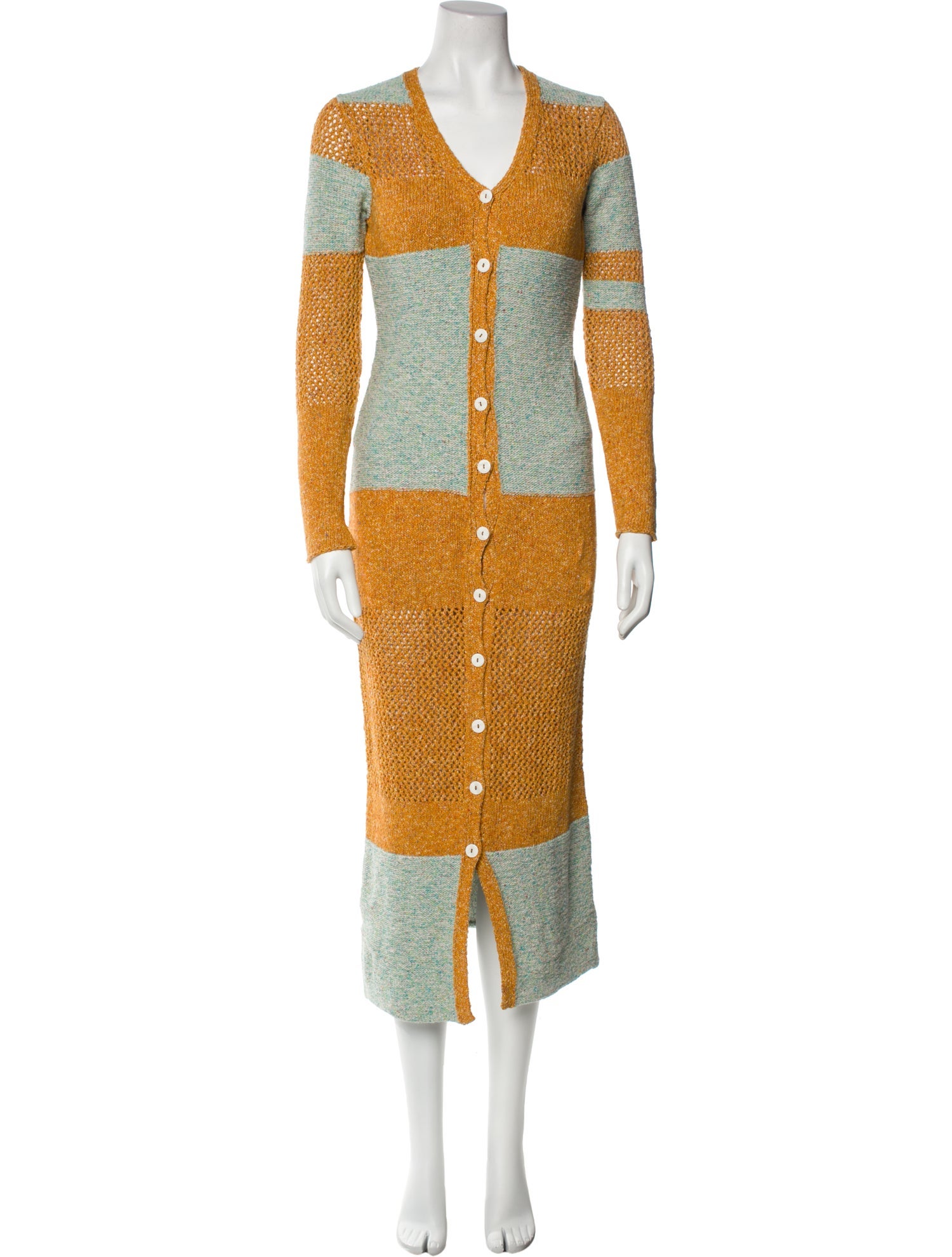 The Elder Statesman Colorblock Pattern Long Dress w/ Tags