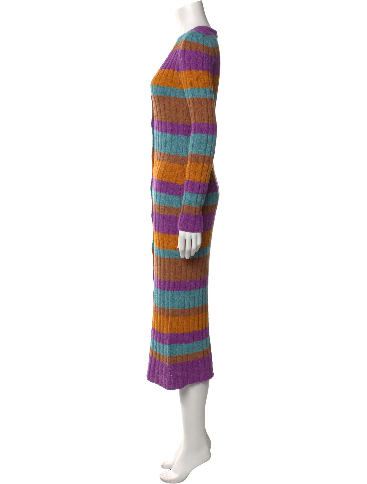The Elder Statesman Striped Midi Length Dress w/ Tags