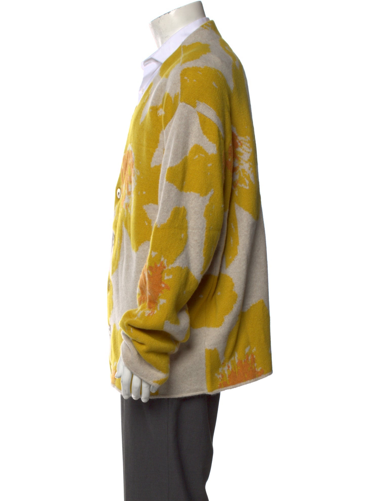 The Elder Statesman Floral Print V-Neck Cardigan w/ Tags