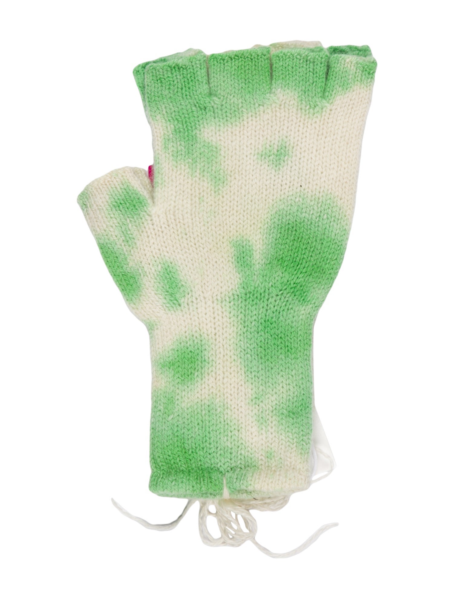 【THE ELDER STATESMAN】tie-dyed cashmere fingerless gloves The Elder Statesman Cashmere Fingerless Gloves - Green