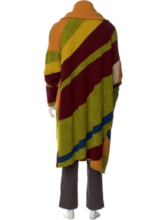 The Elder Statesman Colorblock Pattern Open Front Cardigan