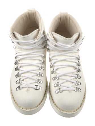 The Elder Statesman Canvas Lace-Up Boots
