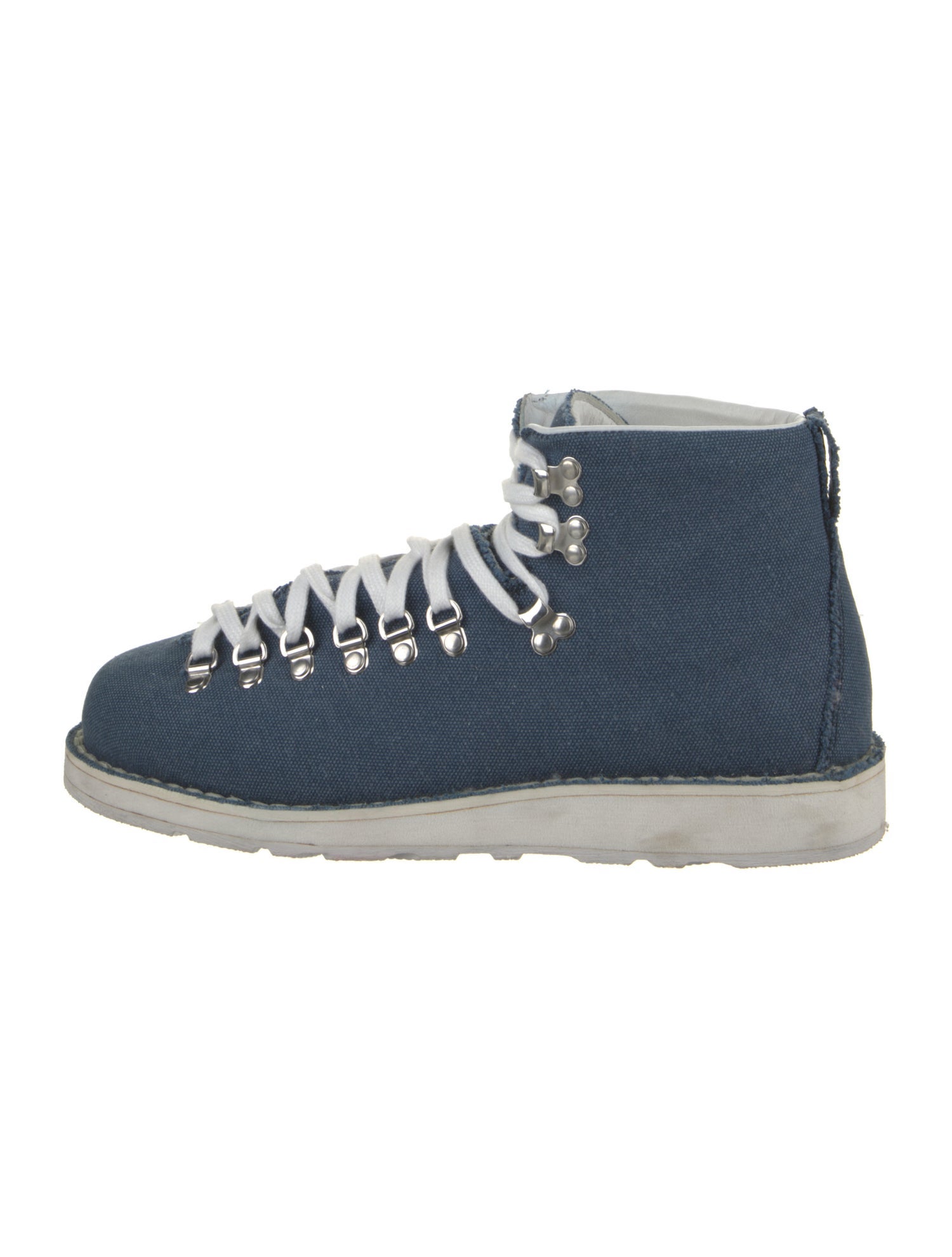 The Elder Statesman Denim Raw-Edge Trim Lace-Up Boots
