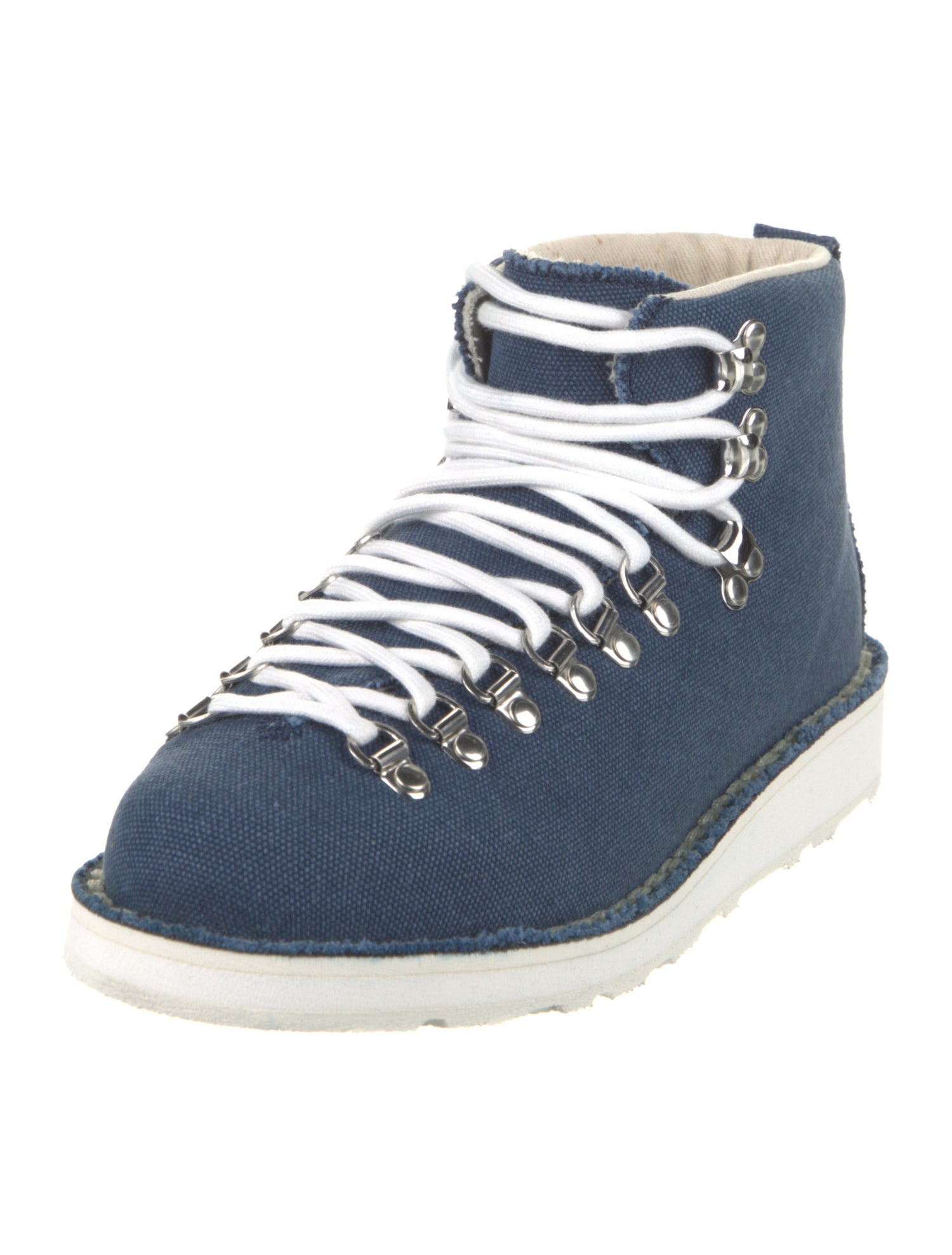 The Elder Statesman Denim Lace-Up Boots