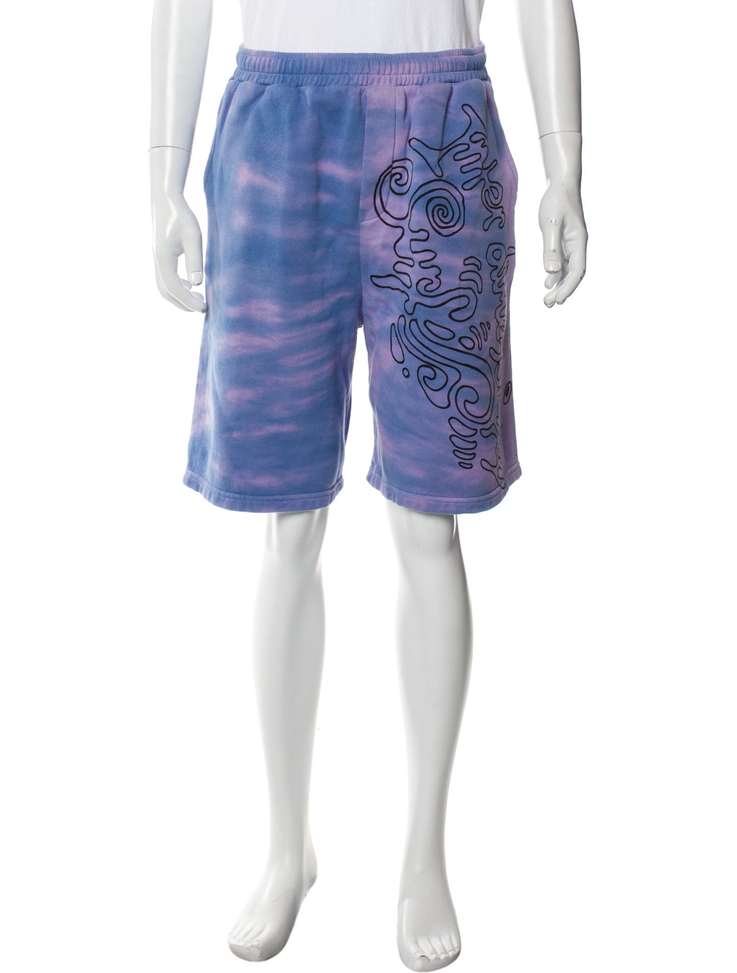 The Elder Statesman Tie-Dye Print Jogger Shorts w/ Tags