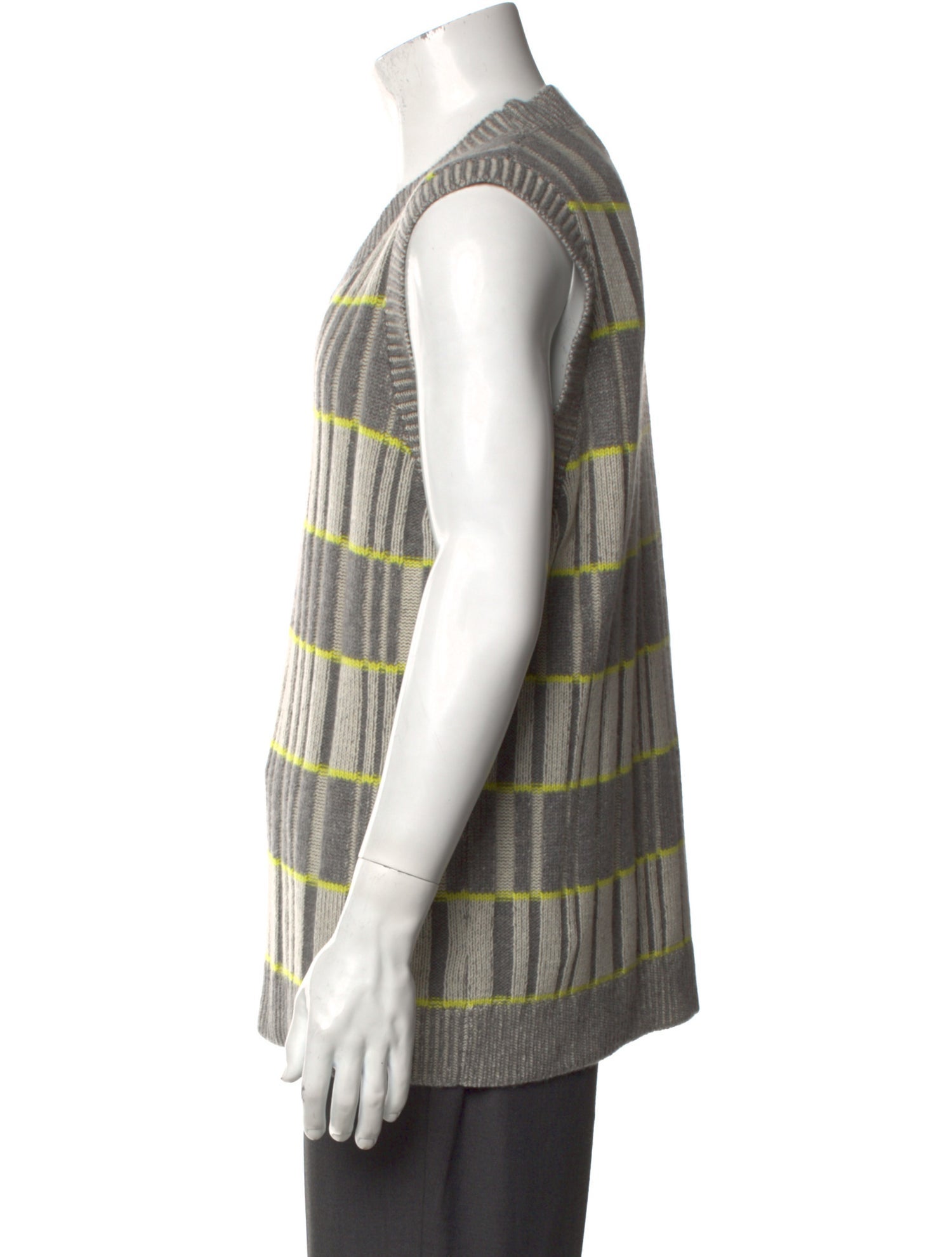 The Elder Statesman Cashmere Plaid Print Sweater Vest w/ Tags