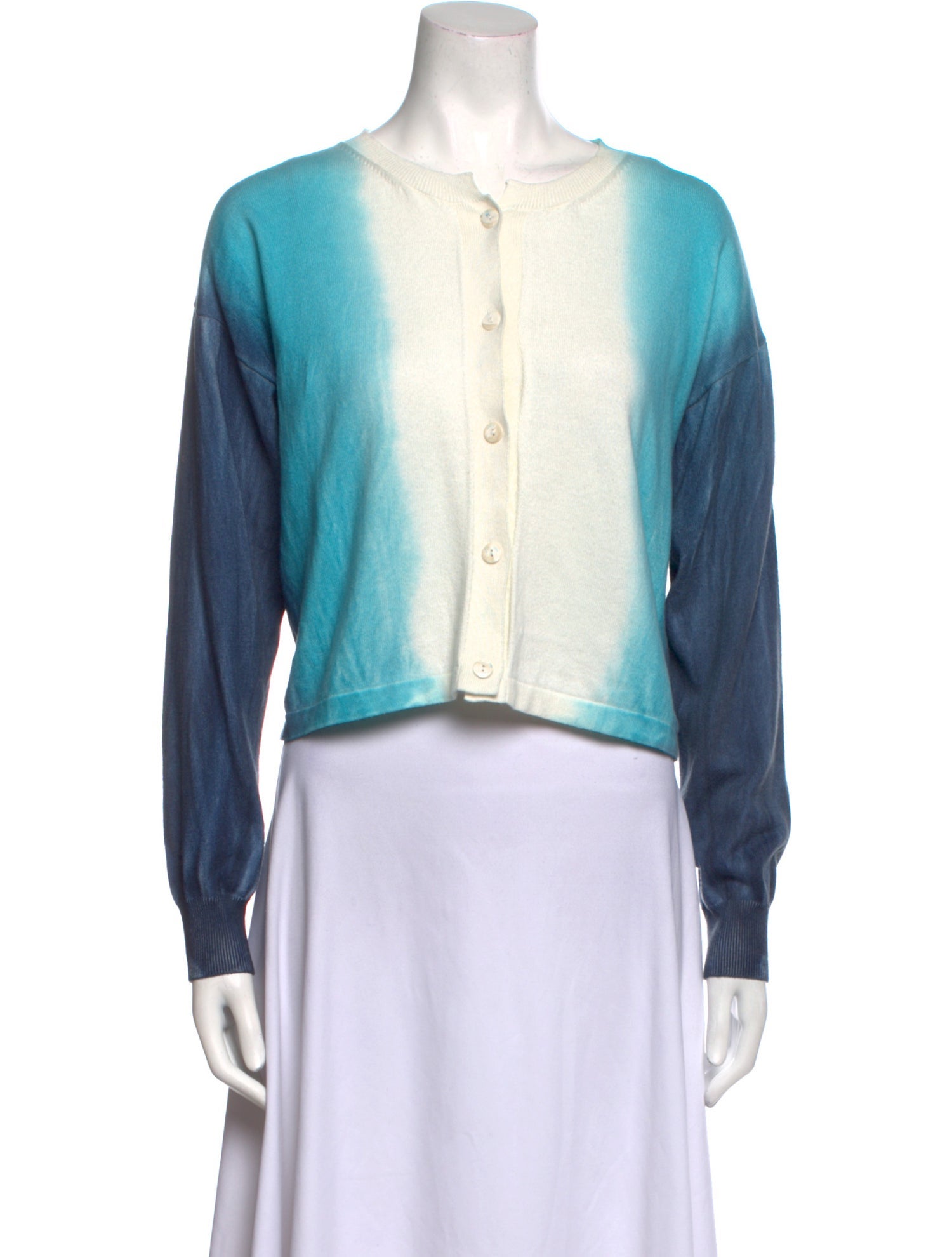 The Elder Statesman Crew Neck Long Sleeve Crop Top