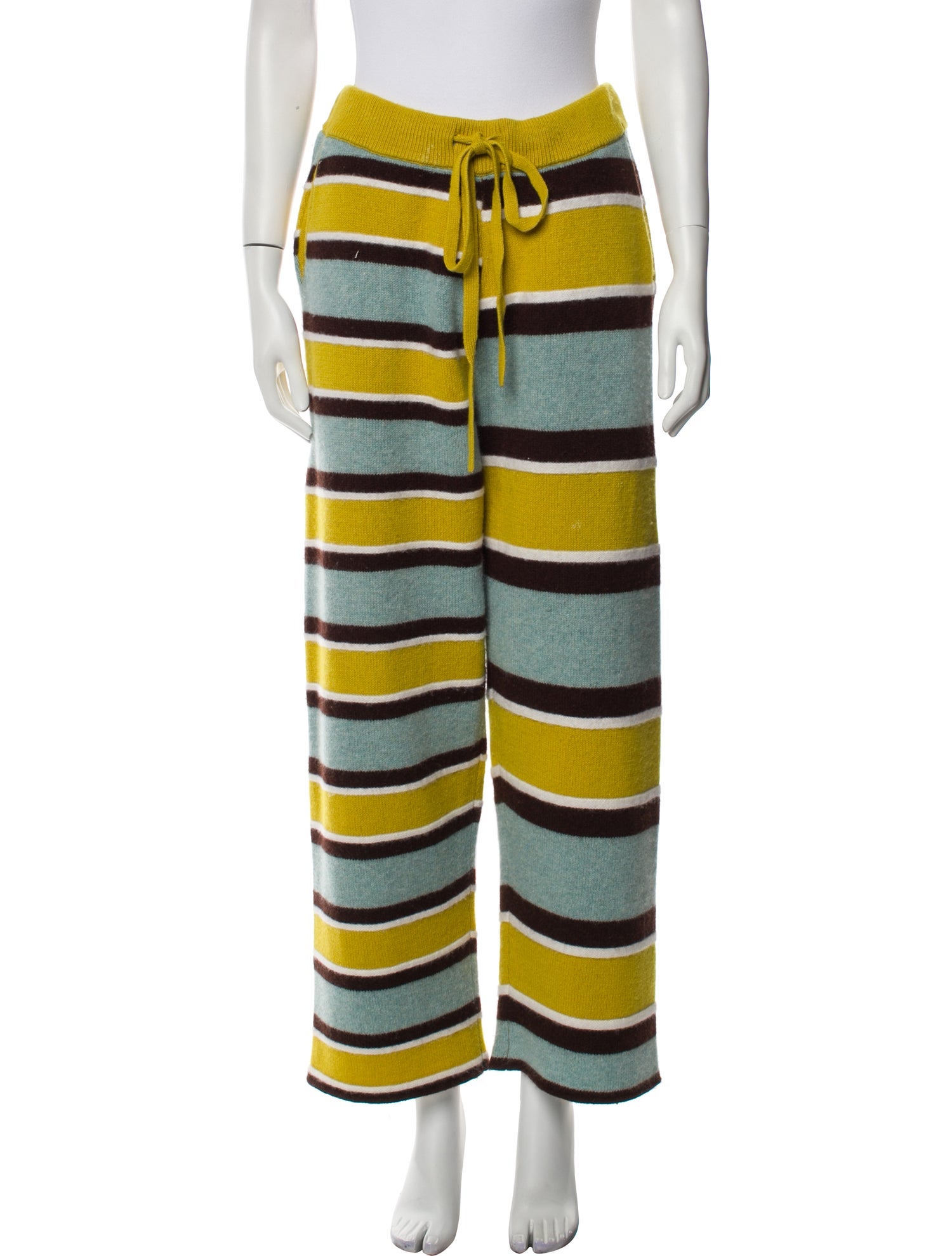 The Elder Statesman Cashmere Striped Sweatpants