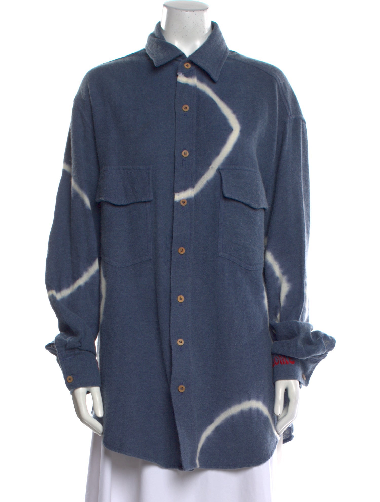 The Elder Statesman Wool Long Sleeve Button-Up Top