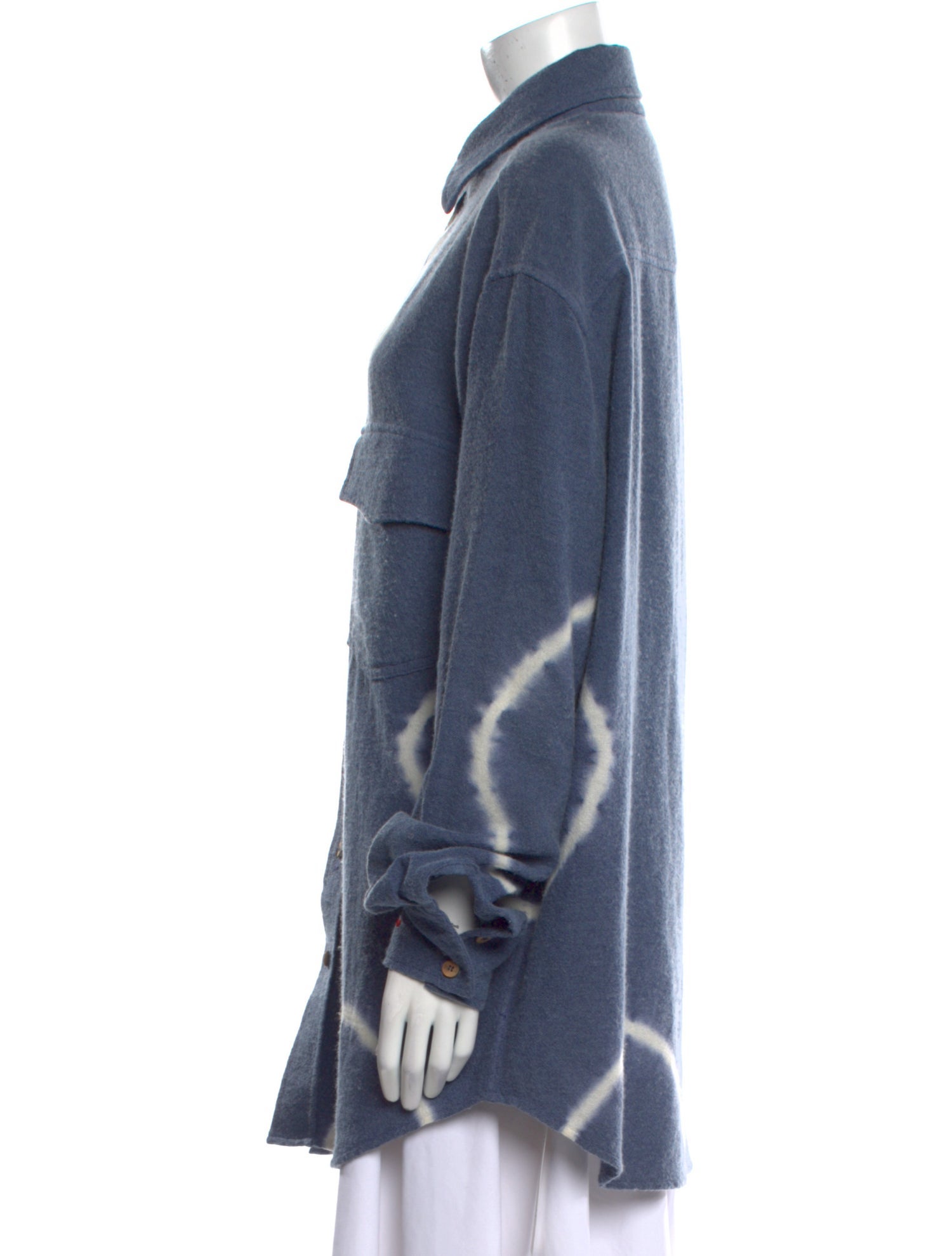 The Elder Statesman Wool Long Sleeve Button-Up Top