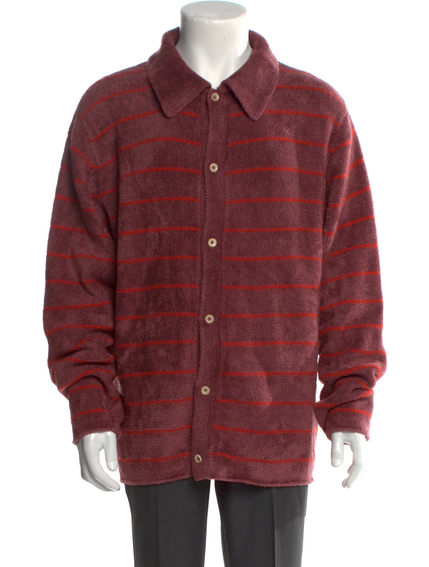 The Elder Statesman Striped Collar Cardigan w/ Tags