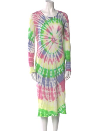 The Elder Statesman Tie-Dye Print Midi Length Dress
