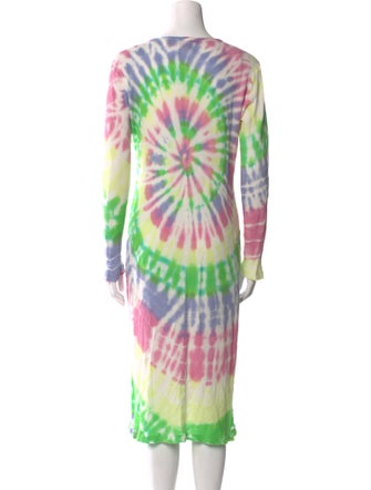 The Elder Statesman Tie-Dye Print Midi Length Dress